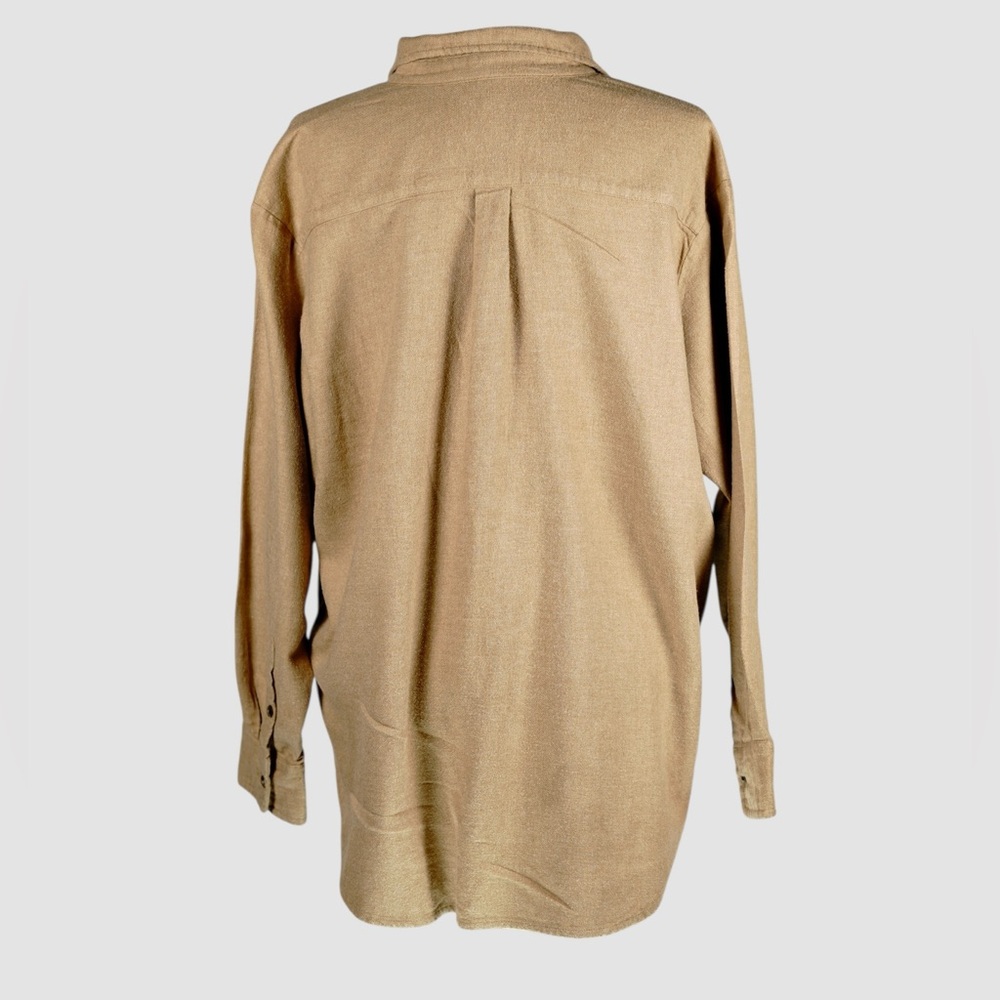 GAP Camel Heather Flannel Women’s Button-Up Shirt 100% Cotton – Size M - Picture 7 of 16